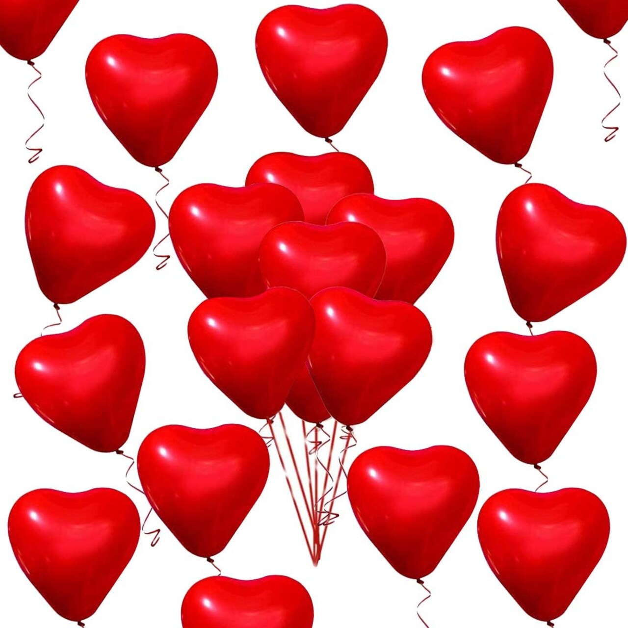 50-Pack 10in Red Heart Latex Balloons – Party Decor for Valentine’s Day, Wedding & Birthday